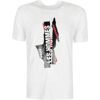 tekstylia Męskie T-shirty z krótkim rękawem Les Hommes LJT224-710P | Logo Biały