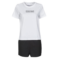 tekstylia Damskie Piżama / koszula nocna Calvin Klein Jeans PYJAMA SET SHORT Czarny / Biały