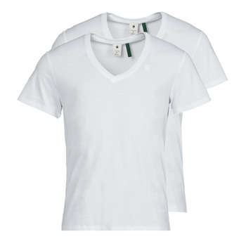 tekstylia Męskie T-shirty z krótkim rękawem G-Star Raw Base htr v t s\s 2-pack Biały