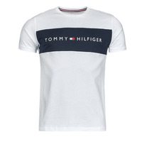 tekstylia Męskie T-shirty z krótkim rękawem Tommy Hilfiger TEE LOGO FLAG Biały