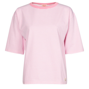 tekstylia Damskie T-shirty z krótkim rękawem Armor Lux 79240 Biały / Różowy