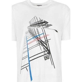 tekstylia Męskie T-shirty z krótkim rękawem Les Hommes URG820P UG814 | Oversized T-Shirt Biały
