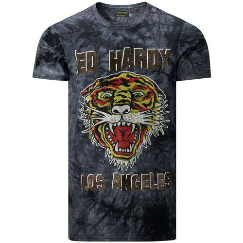 tekstylia Męskie T-shirty z krótkim rękawem Ed Hardy Los tigre t-shirt black Czarny