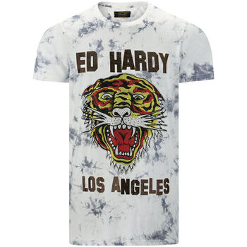 tekstylia Męskie T-shirty z krótkim rękawem Ed Hardy - Los tigre t-shirt white Biały