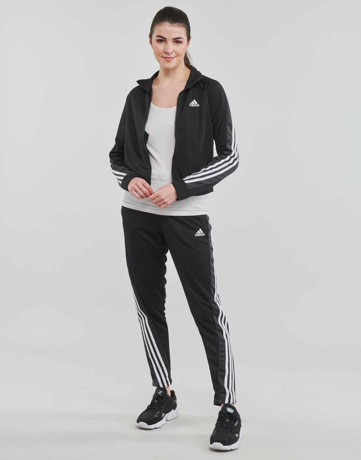 tekstylia Damskie Zestawy dresowe Adidas Sportswear TEAMSPORT TRACKSUIT Czarny / Carbon
