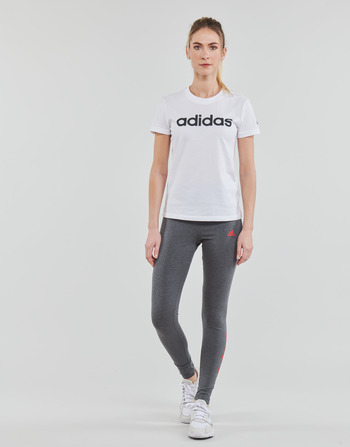 Adidas Sportswear LIN Leggings Dark / Szary / Heather / Vivid / Czerwony
