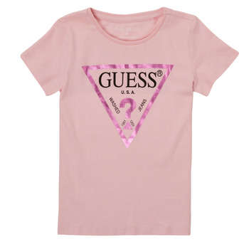 tekstylia Dziewczynka T-shirty z krótkim rękawem Guess CANCI Różowy