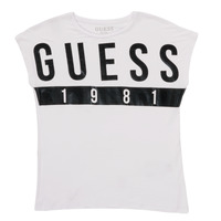 tekstylia Dziewczynka T-shirty z krótkim rękawem Guess BELIO Biały