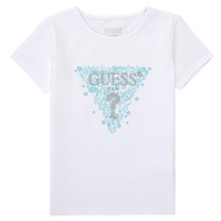 tekstylia Dziewczynka T-shirty z krótkim rękawem Guess IMOS Biały