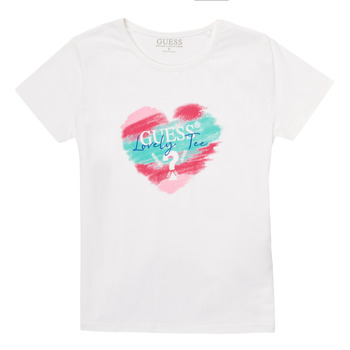 tekstylia Dziewczynka T-shirty z krótkim rękawem Guess DIOPS Biały