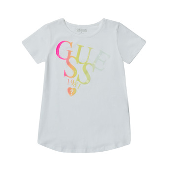 tekstylia Dziewczynka T-shirty z krótkim rękawem Guess BRIANCO Biały