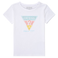 tekstylia Dziewczynka T-shirty z krótkim rękawem Guess CENTROP Biały