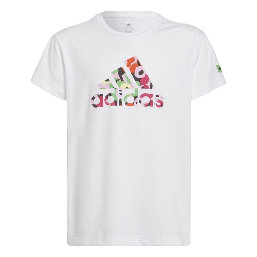 tekstylia Dziewczynka T-shirty z krótkim rękawem Adidas Sportswear ELOISHA Biały