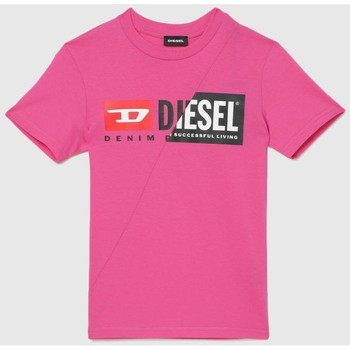 tekstylia Dziecko T-shirty i Koszulki polo Diesel 00J4YH 00YI9 T-DIEGO-K302 FUCSIA Fioletowy