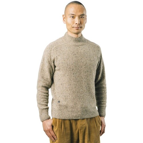 tekstylia Męskie Swetry Brava Fabrics Perkins Neck Sweater - Ecru Beżowy