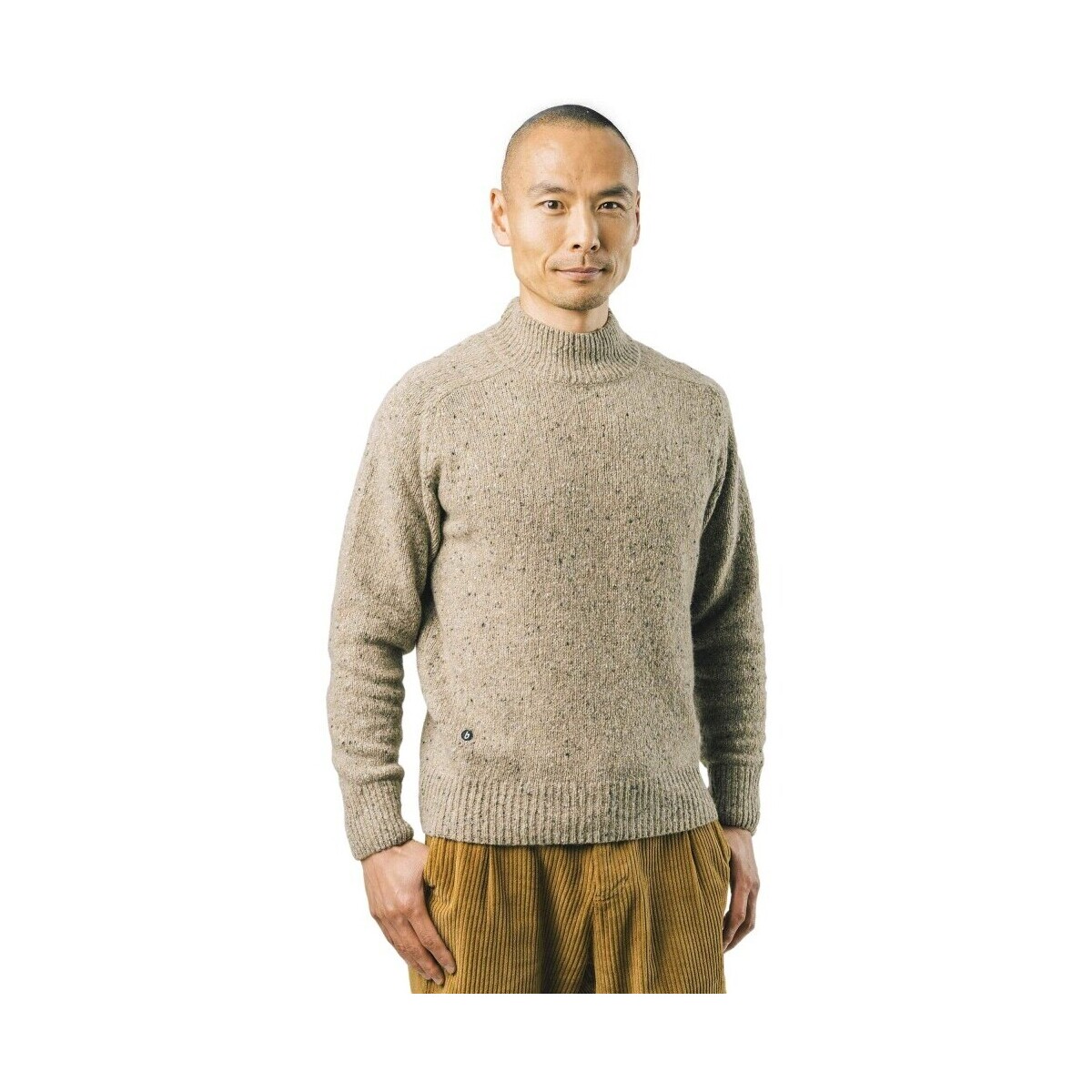 tekstylia Męskie Swetry Brava Fabrics Perkins Neck Sweater - Ecru Beżowy