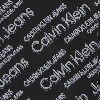 Calvin Klein Jeans SLANTED AOP LOGO RELAXED HOODIE Czarny