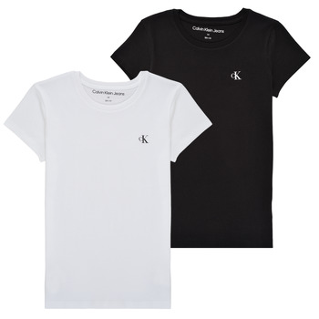 tekstylia Dziewczynka T-shirty z krótkim rękawem Calvin Klein Jeans 2-PACK SLIM MONOGRAM TOP Wielokolorowy