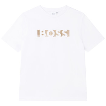 tekstylia Chłopiec T-shirty z krótkim rękawem BOSS CHIFANERA Biały