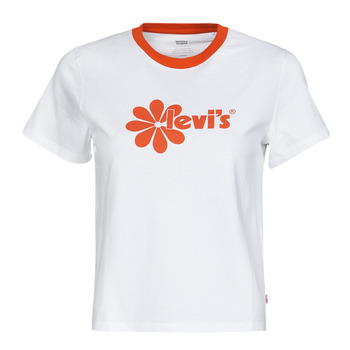 tekstylia Damskie T-shirty z krótkim rękawem Levi's GRAPHIC JORDIE TEE Poster / Logo / Hit / Biały / Pomarańczowy