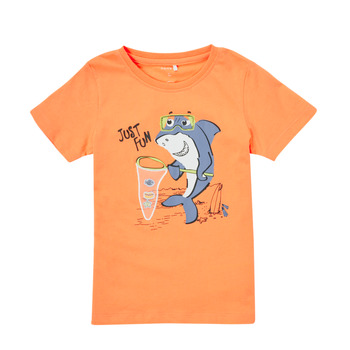tekstylia Chłopiec T-shirty z krótkim rękawem Name it NMMFRITZ Pomarańczowy