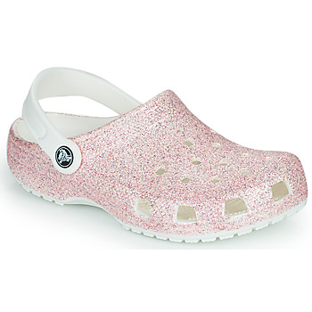 Buty Dziewczynka Chodaki Crocs Classic Glitter Clog K Biały / Różowy
