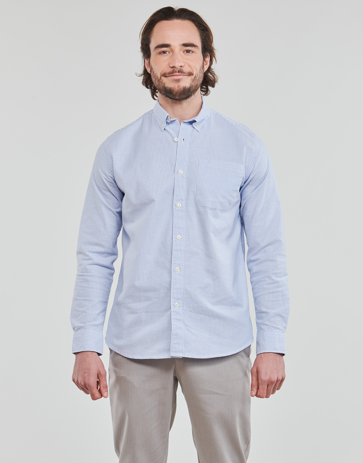 tekstylia Męskie Koszule z długim rękawem Selected SLHREGRICK Niebieski