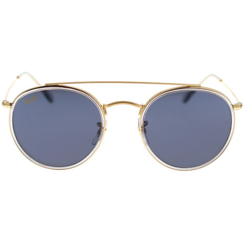 Zegarki & Biżuteria  okulary przeciwsłoneczne Ray-ban Occhiali da Sole  Round Double Bridge RB3647N 9210R5 Złoty