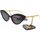 Zegarki & Biżuteria  Damskie okulary przeciwsłoneczne Gucci Occhiali da Sole GG0978S 004 Black Gold Grey Czarny