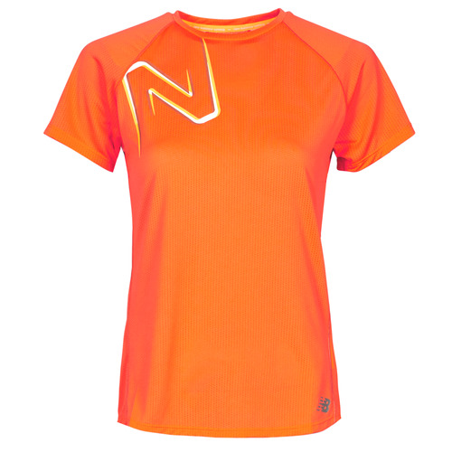 tekstylia Damskie T-shirty z krótkim rękawem New Balance PR IMP SS Pomarańczowy