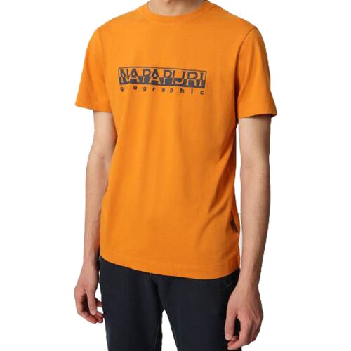 tekstylia Męskie T-shirty z krótkim rękawem Napapijri 178246 Pomarańczowy