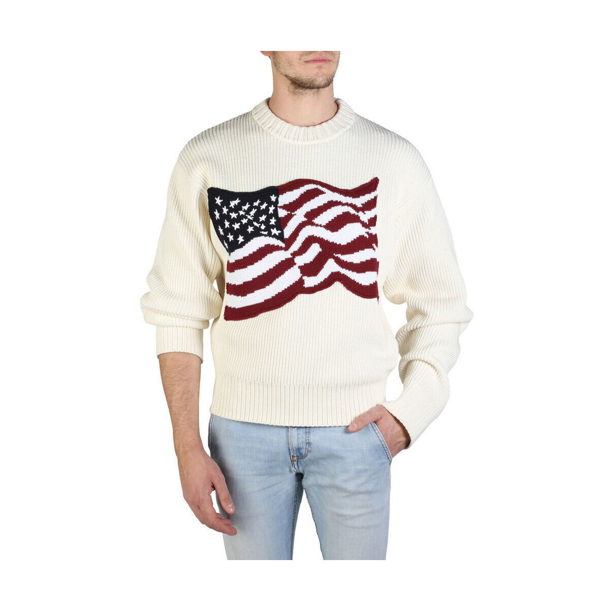tekstylia Męskie Swetry Tommy Hilfiger - re0re00487 Biały