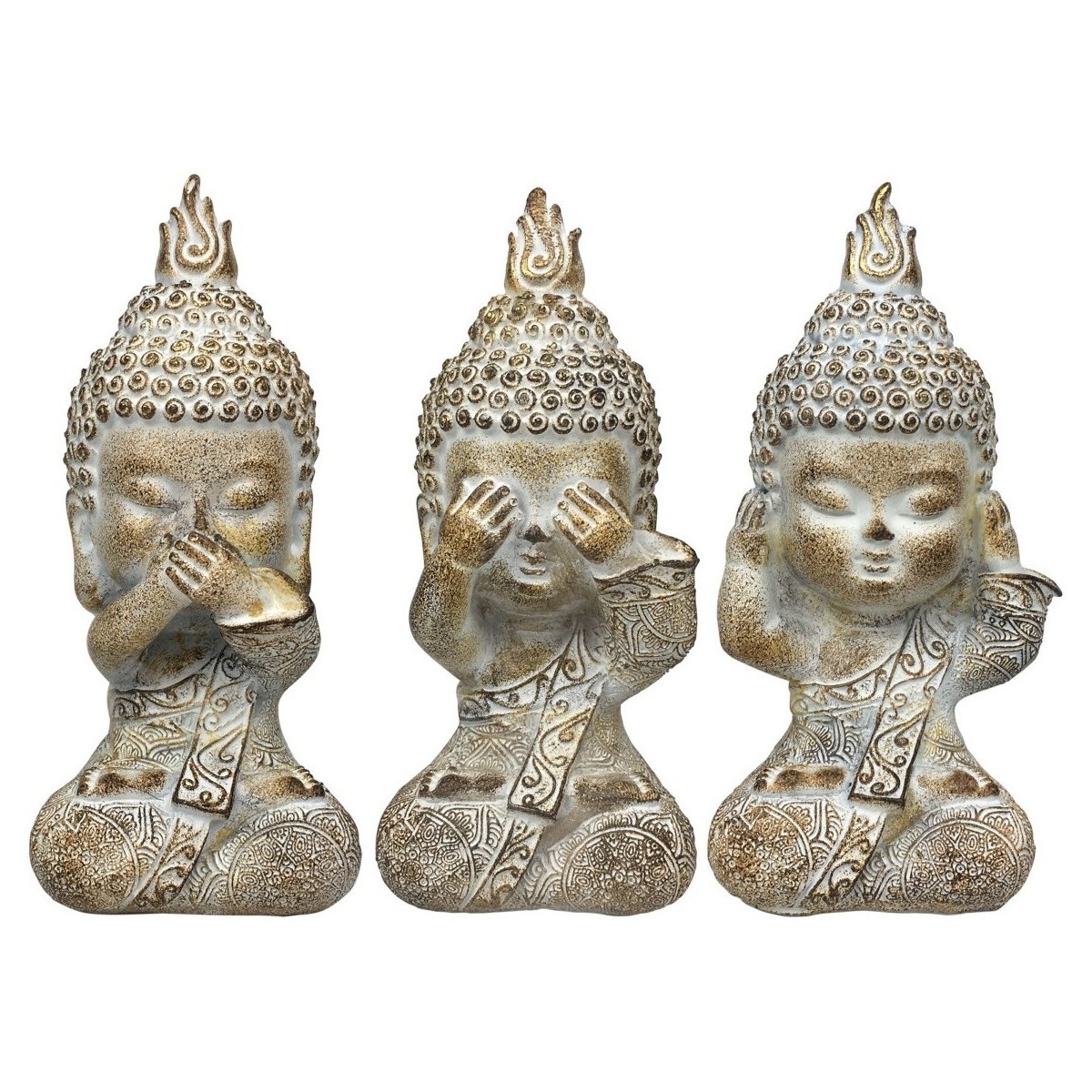 Dom Statuetki i figurki  Signes Grimalt Rysunek Buda 3 Jednostki Szary