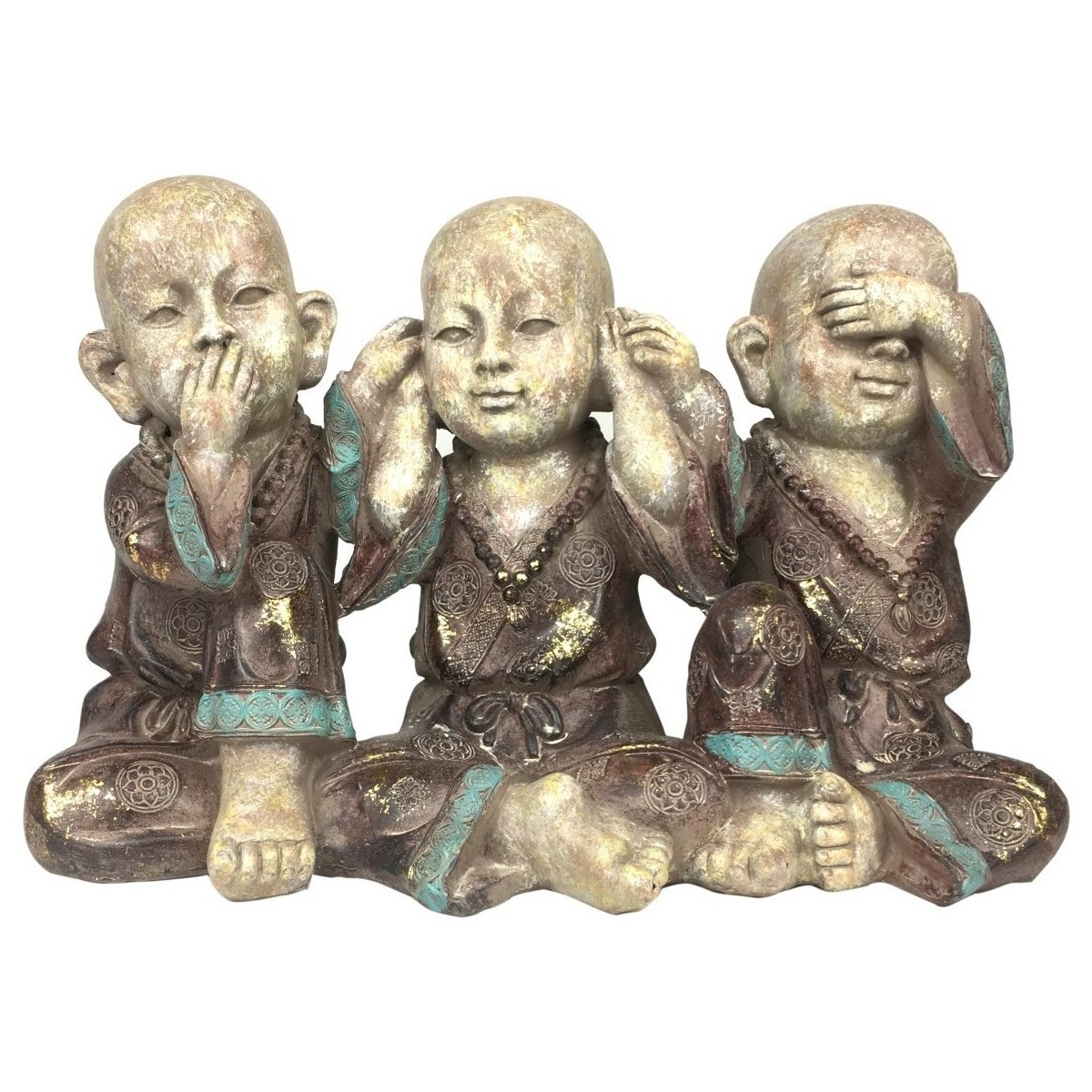 Dom Statuetki i figurki  Signes Grimalt Rysunek Buddhas 3 Jednostki Szary