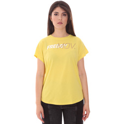 tekstylia Damskie T-shirty z krótkim rękawem Freddy F1WFTT2 Żółty