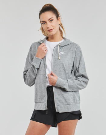 tekstylia Damskie Bluzy Nike Full-Zip Hoodie Dk / Szary / Heather / Biały