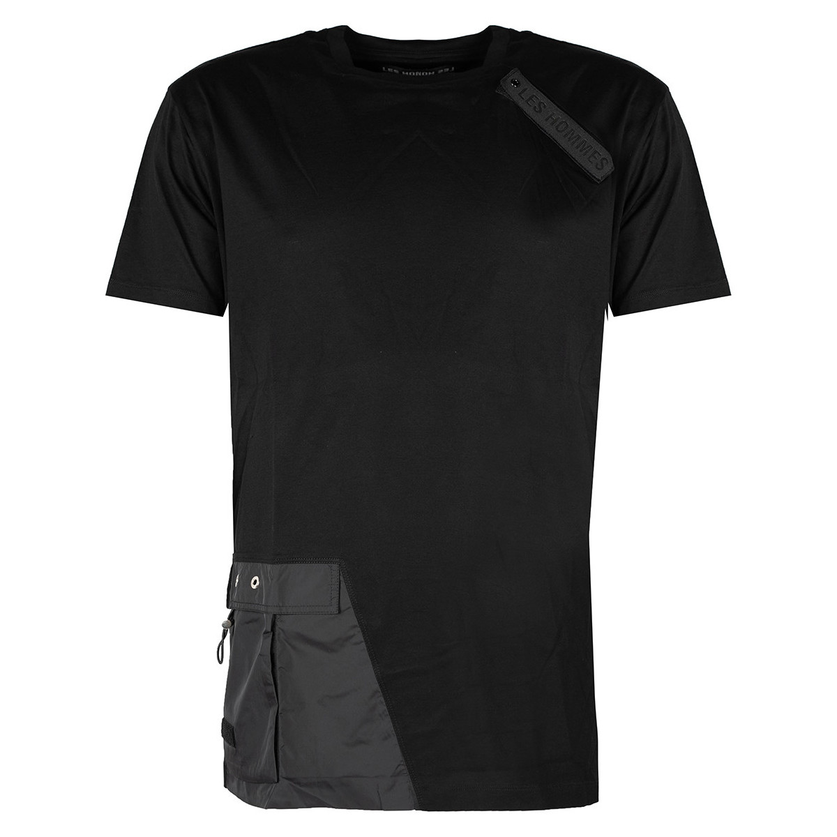 tekstylia Męskie T-shirty z krótkim rękawem Les Hommes LKT152 703 | Oversized Fit Mercerized Cotton T-Shirt Czarny