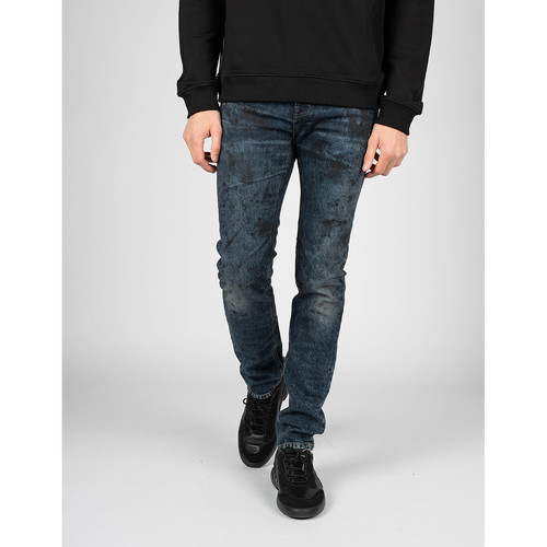 tekstylia Męskie Spodnie z pięcioma kieszeniami Les Hommes LKD320 512U | 5 Pocket Slim Fit Jeans Niebieski