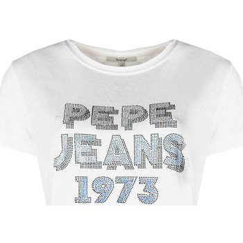 tekstylia Damskie T-shirty z krótkim rękawem Pepe jeans PL504817 | Bibiana Biały