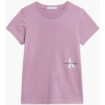 tekstylia Dziewczynka T-shirty z krótkim rękawem Calvin Klein Jeans IG0IG01297 MONOGRAM T-SHIRT-VCB Różowy