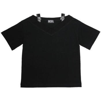 tekstylia Dziewczynka T-shirty z krótkim rękawem Diesel J00618-00YI9 TWORKI-K900 Czarny