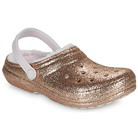 Buty Dziewczynka Chodaki Crocs Classic Lined Glitter Clog T Złoty