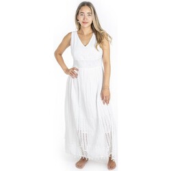 tekstylia Damskie Sukienki długie Isla Bonita By Sigris Sukienka Biały