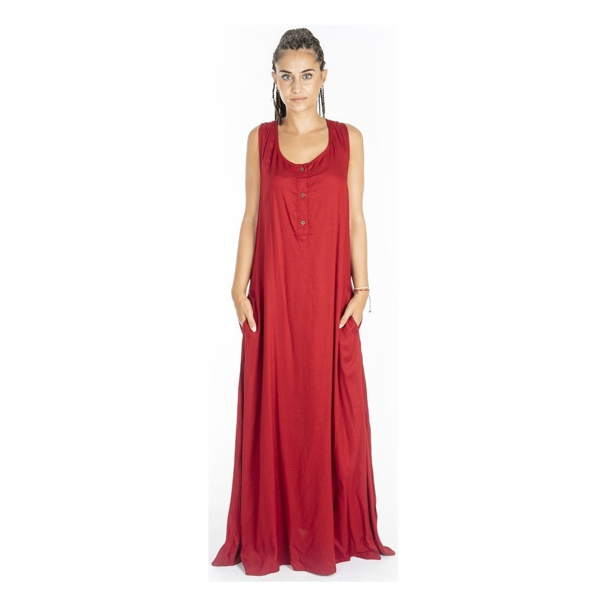 tekstylia Damskie Sukienki długie Isla Bonita By Sigris Długa Sukienka Midi. Czerwony