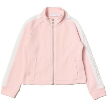tekstylia Dziewczynka Bluzy Calvin Klein Jeans IG0IG01274 DEBOSSED LOGO ZIP-TPA SWEETEST PINK Różowy