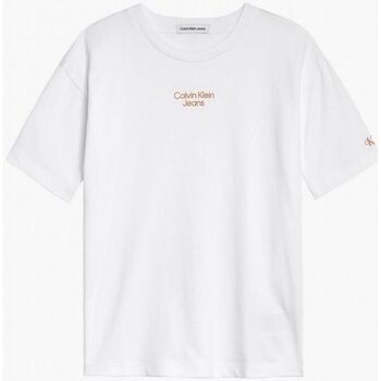 tekstylia Dziecko T-shirty z krótkim rękawem Calvin Klein Jeans IB0IB01218 RELAXED TEE-YAF Biały