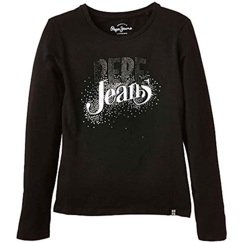 tekstylia Dziewczynka T-shirty z krótkim rękawem Pepe jeans  Czarny