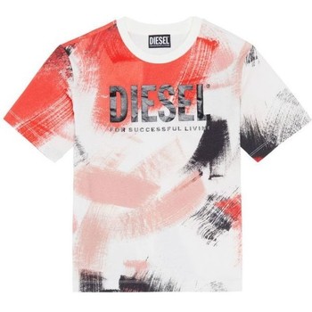 tekstylia Dziecko T-shirty z krótkim rękawem Diesel J00573 KYASS TBRUSH OVER-K101 Biały