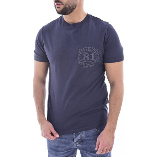 tekstylia Męskie T-shirty z krótkim rękawem Guess M2RI08 K6XN1 Niebieski