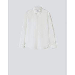 tekstylia Męskie Koszule z długim rękawem Dondup UC306S PS0012-000 WHITE Biały